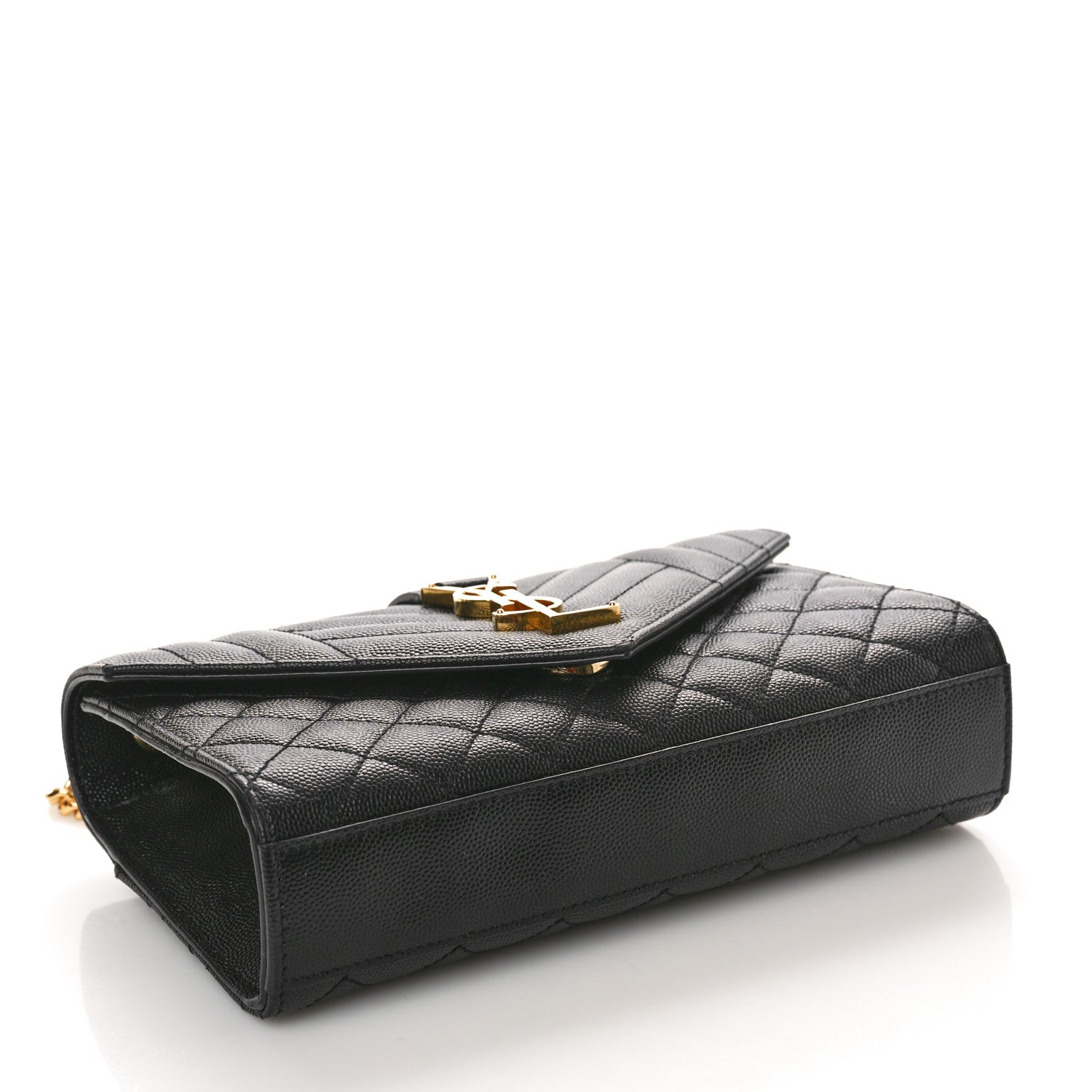 Saint Laurent Grain De Poudre Textured Mixed Matelasse Triquilt Small Monogram Satchel Black 4 of 10