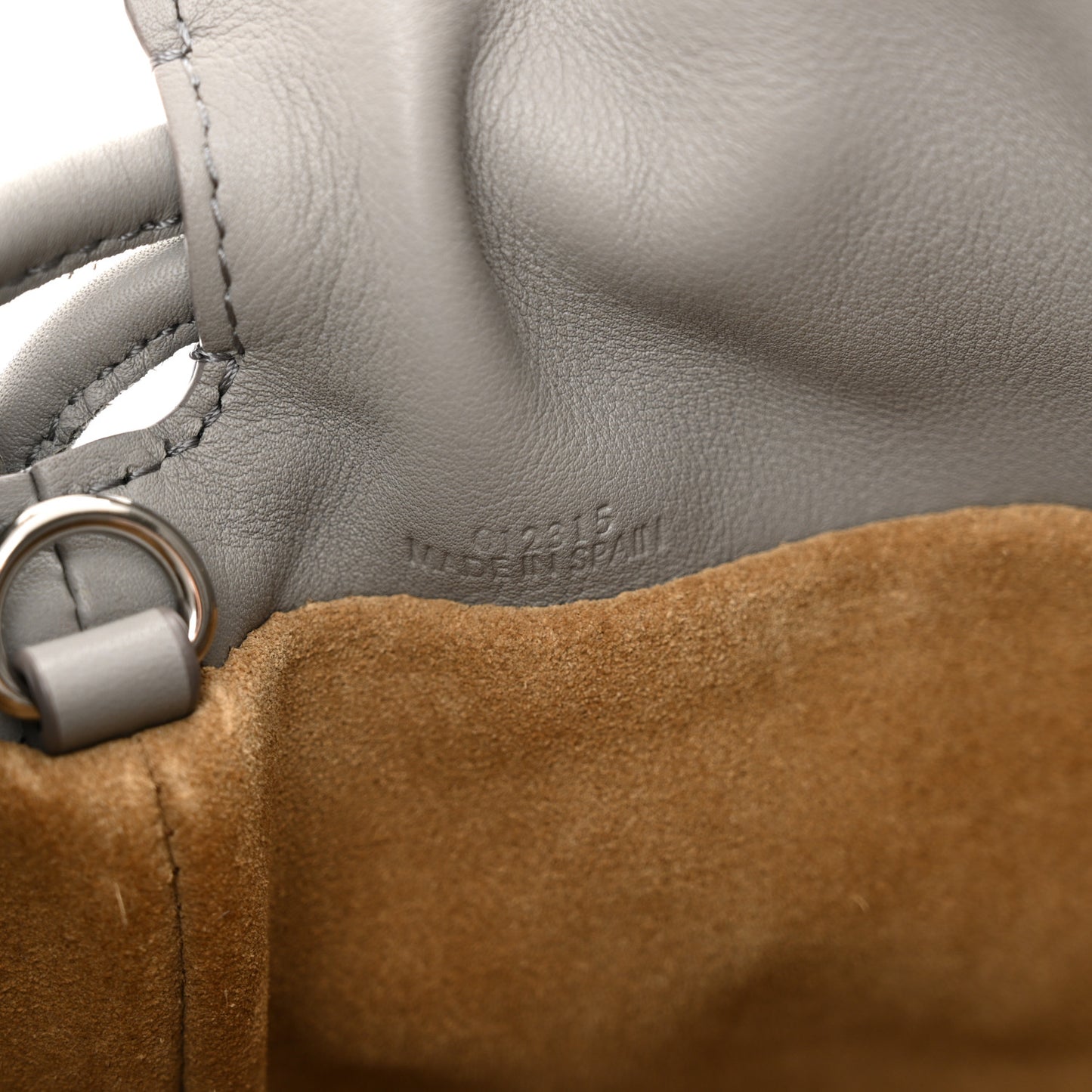 Calfskin Mini Flamenco Knot Clutch Pearl Grey