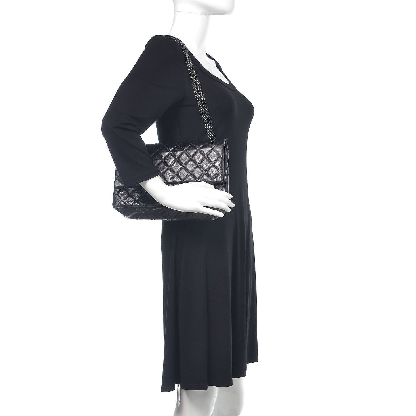 Glazed Calfskin Quilted 2.55 Reissue 226 Flap So Black