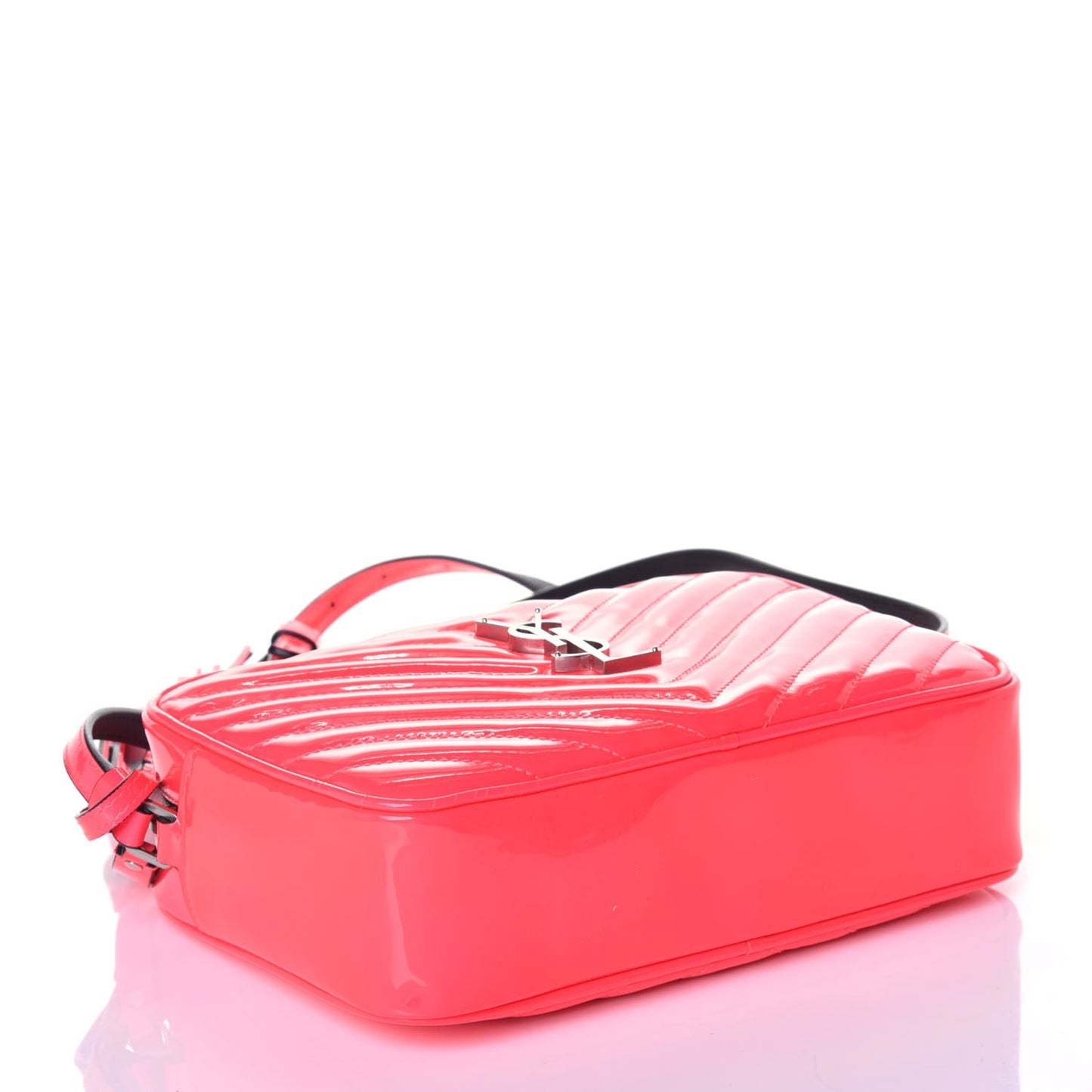 Patent Calfskin Matelasse Monogram Lou Camera Bag Neon Pink