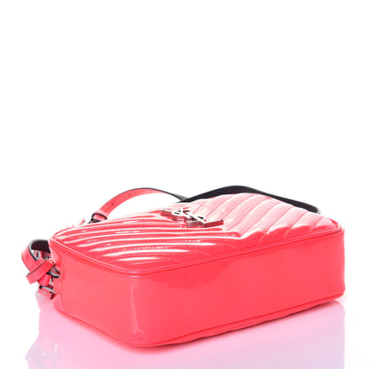 Saint Laurent Patent Calfskin Matelasse Monogram Lou Camera Bag Neon Pink 4 of 8