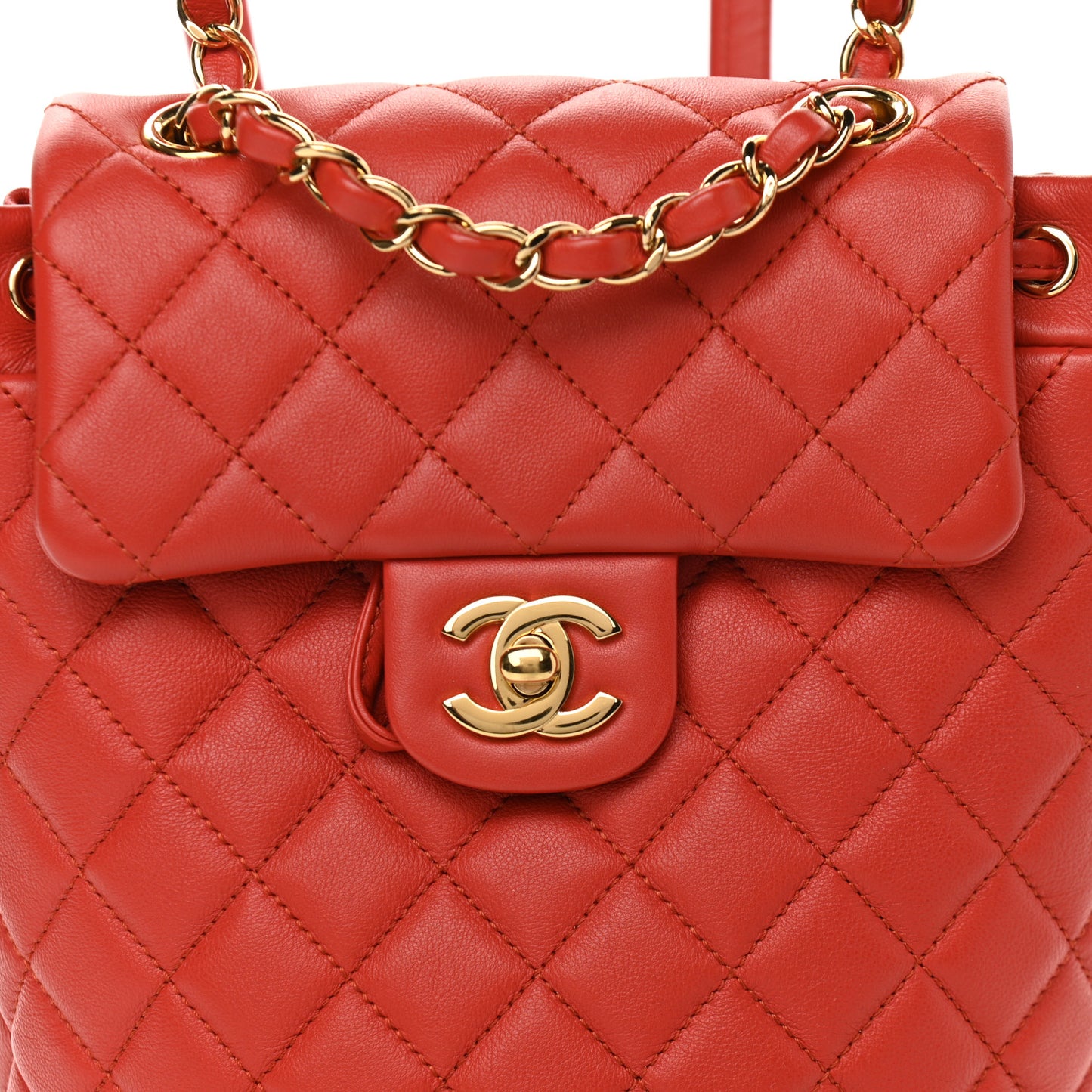 Lambskin Quilted Mini Urban Spirit Backpack Red