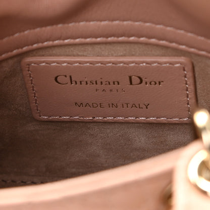 Christian Dior Lambskin Cannage Micro Lady Dior Rose De Vents 5 of 9