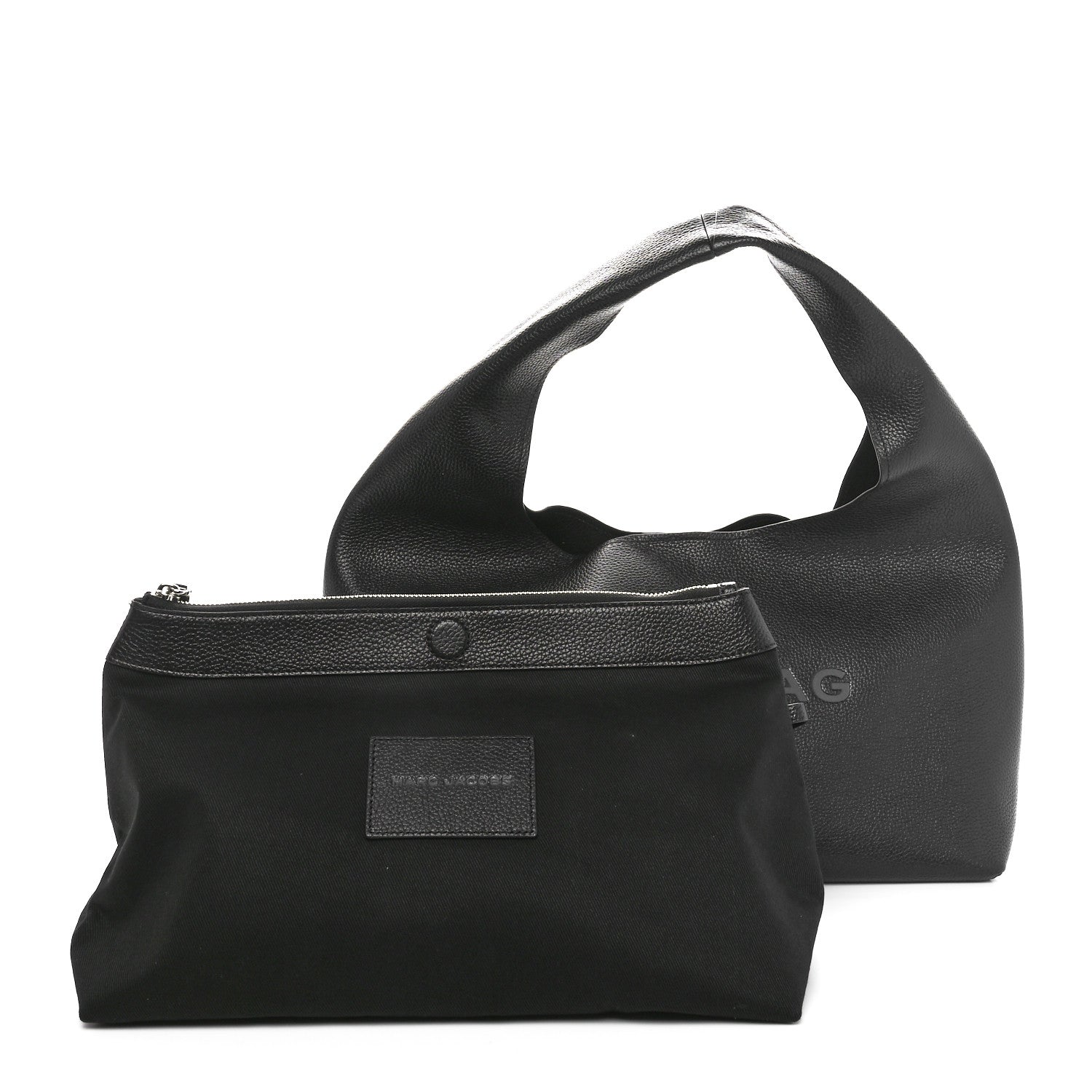 Marc Jacobs Grained Calfskin Medium The Sack Bag Black 3 of 10
