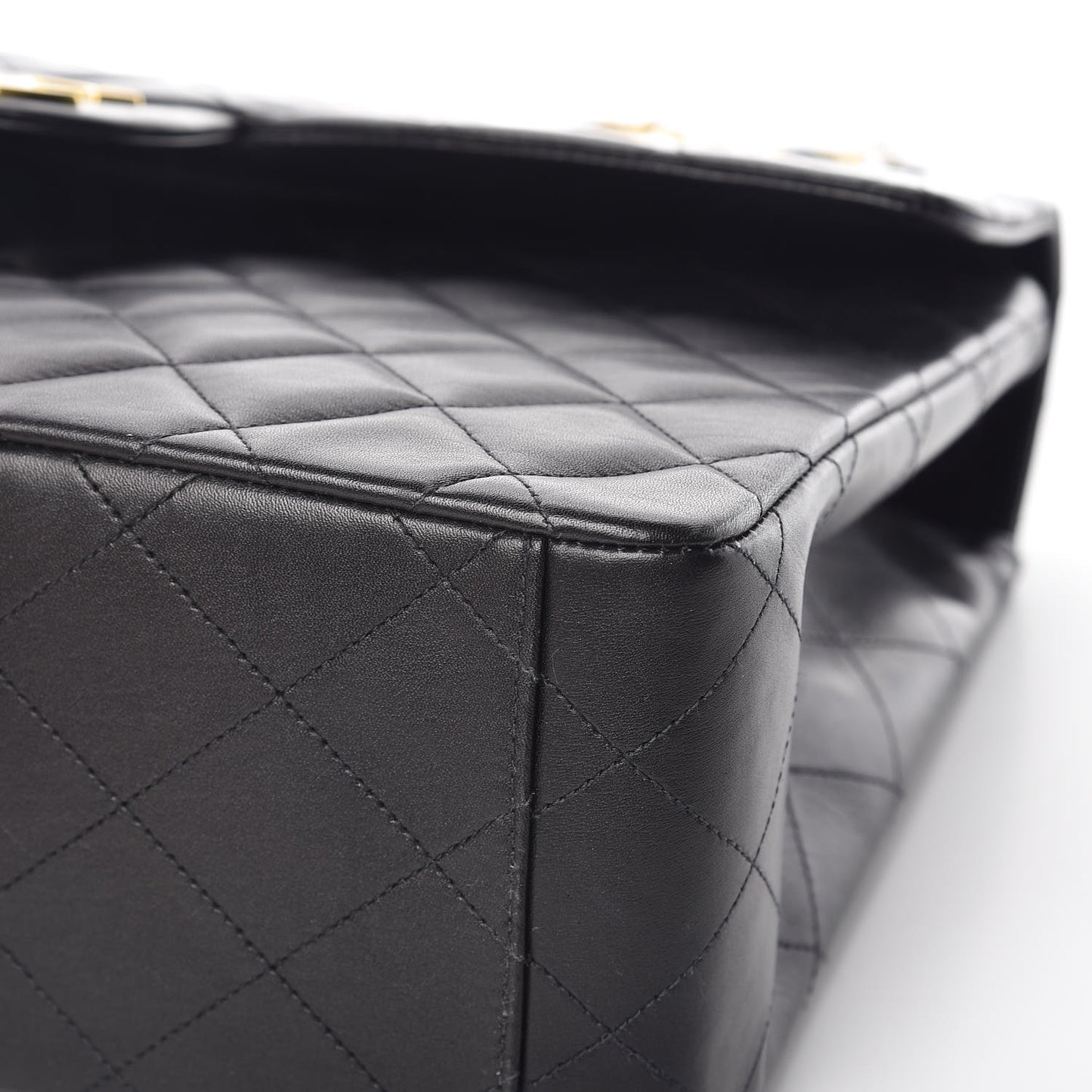 Lambskin Quilted XL Jumbo Single Flap Black