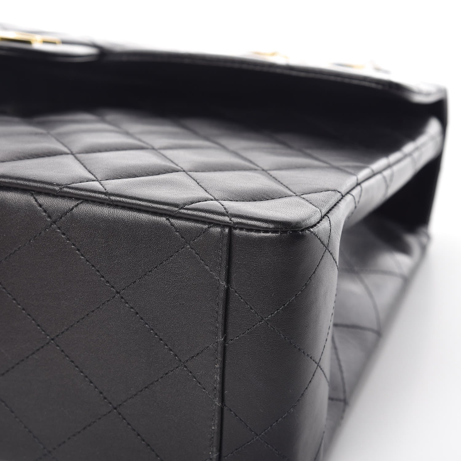 Chanel Lambskin Quilted XL Jumbo Single Flap Black 12 of 14