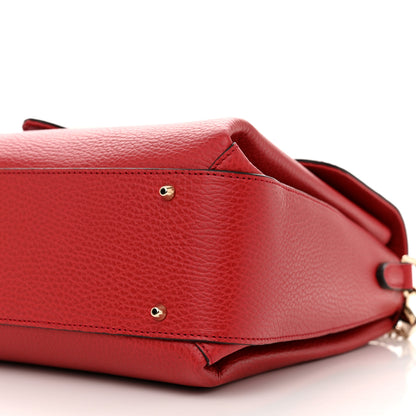 Gucci Dollar Calfskin Medium Interlocking G Top Handle Shoulder Bag Red 10 of 11