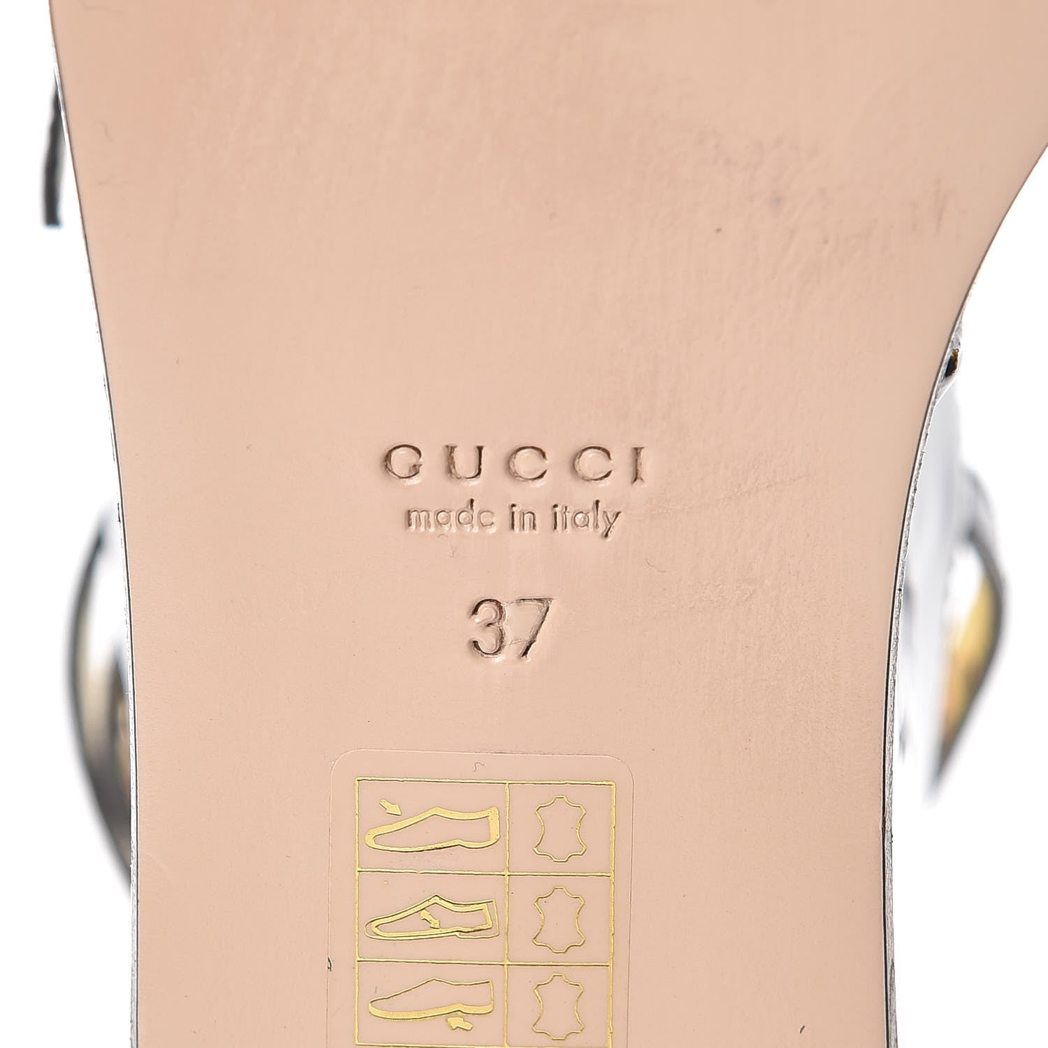 Gucci Metallic Nappa Patent Hannelore Detachable Platform Sandals 37 Gold 14 of 18