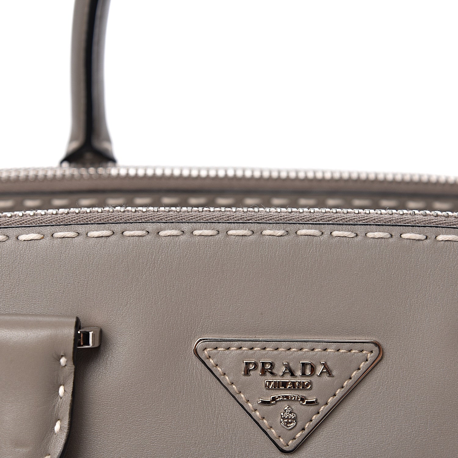 Prada City Calf Small Hand Stitched Galleria Double Zip Tote Calce 13 of 14