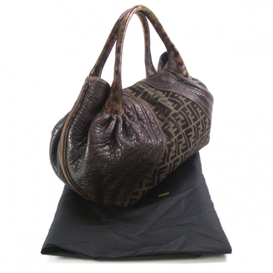 Fendi Zucca Nappa Nuvolata Vitello Tortuga Spy Tobacco Moro 3 of 11