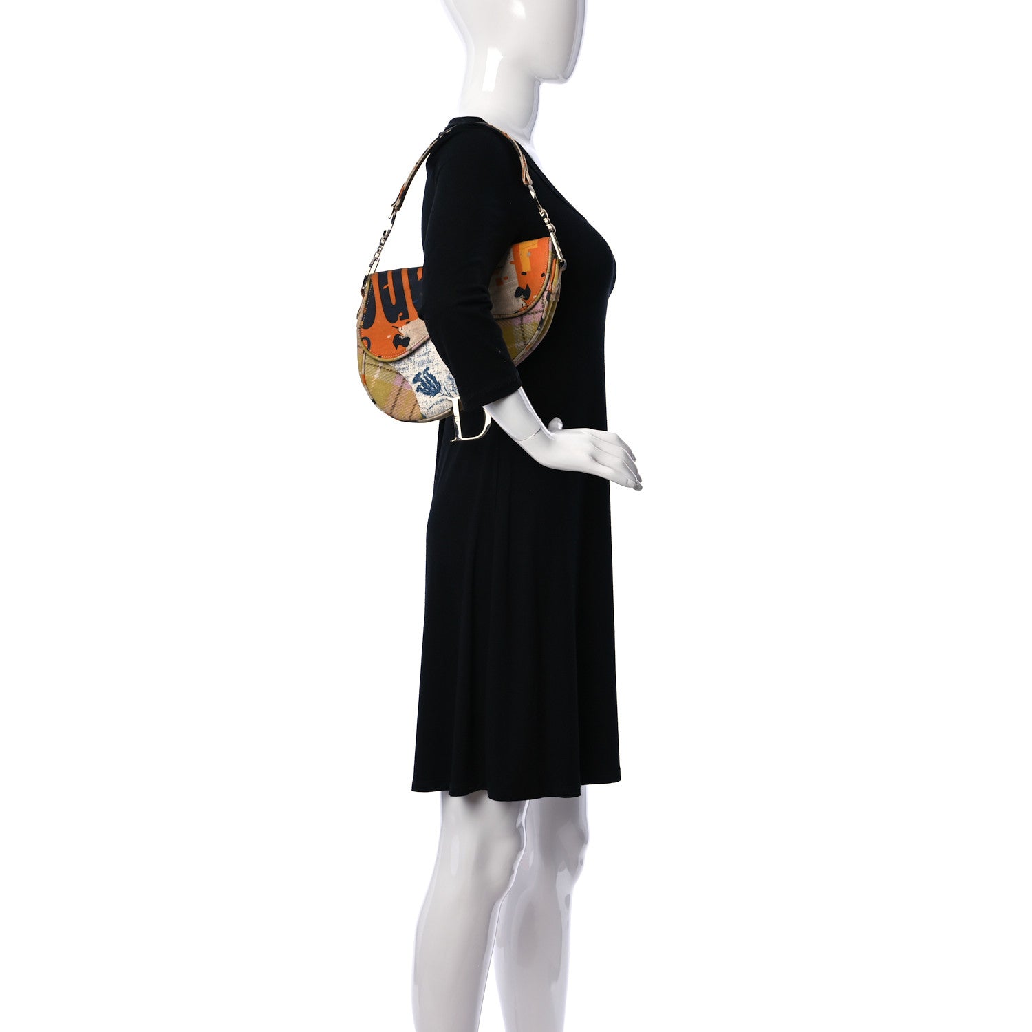 Christian Dior Canvas Print Saddle Bag Multicolor 2 of 9