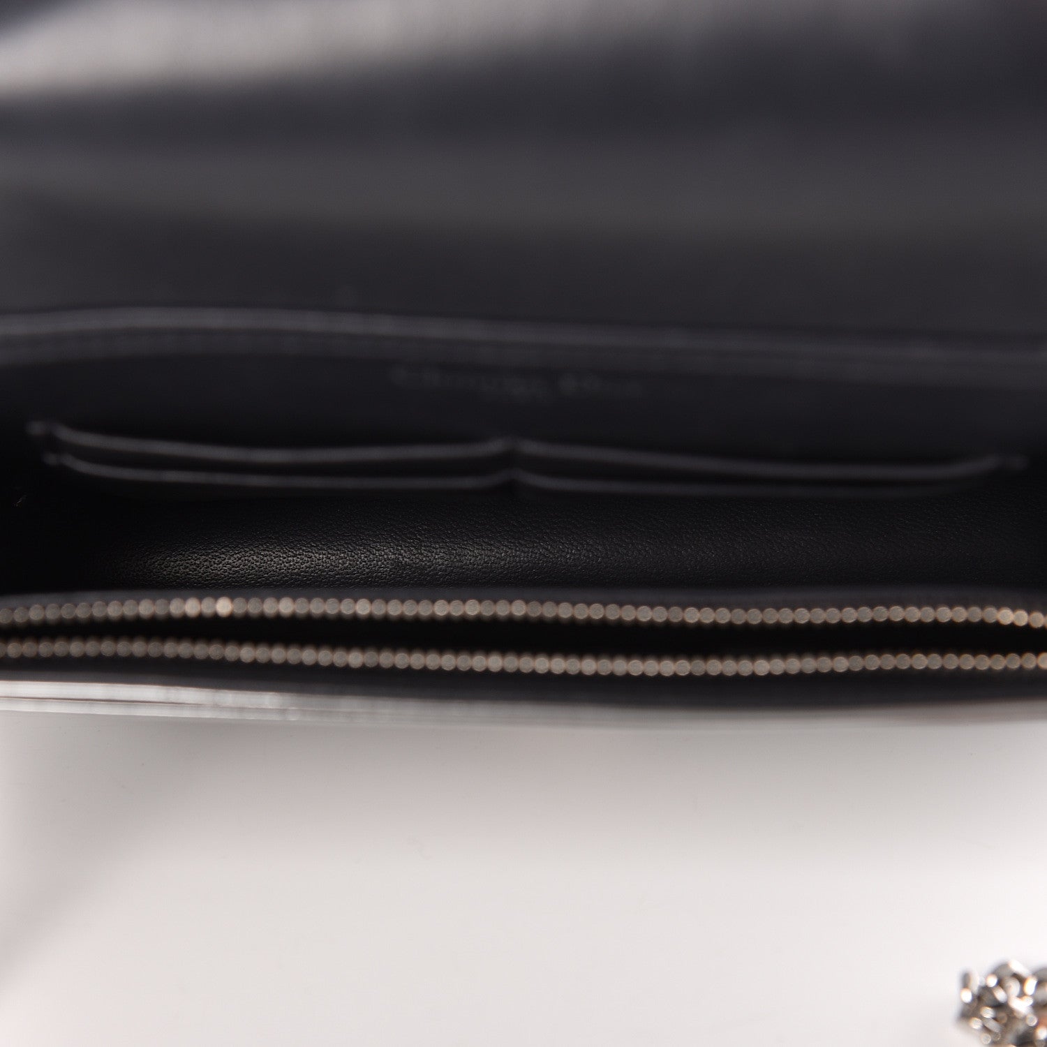 Christian Dior Metallic Patent Micro-Cannage Diorama Wallet on Chain Pouch Silver 7 of 9