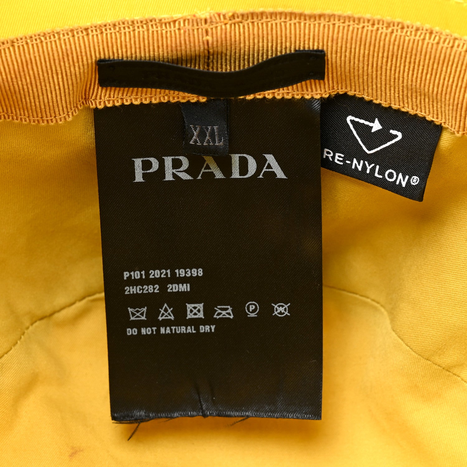 Prada Re-Nylon Mens Multifunctional Bucket Hat XXL Giallo 7 of 8