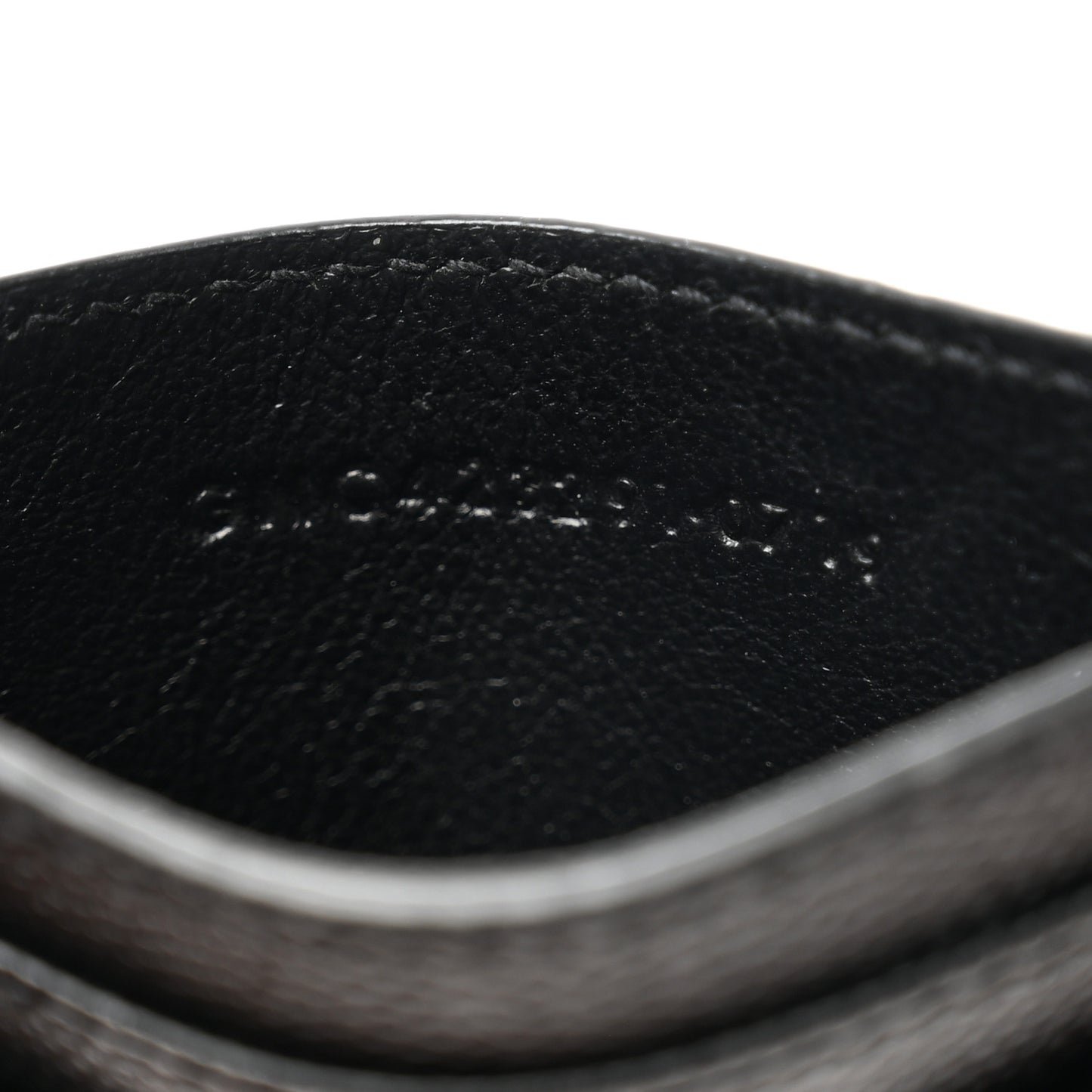 Grain De Poudre Matelasse Chevron Monochrome Monogram Credit Card Case Black