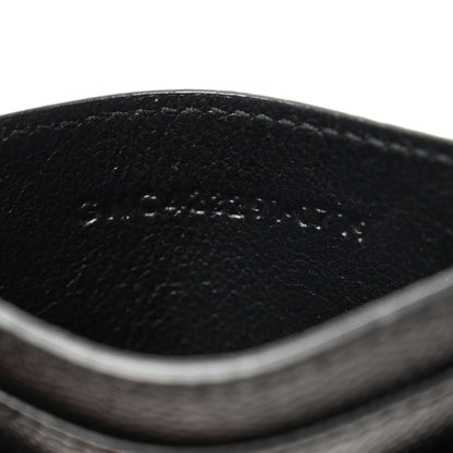 Saint Laurent Grain De Poudre Matelasse Chevron Monochrome Monogram Credit Card Case Black 7 of 8