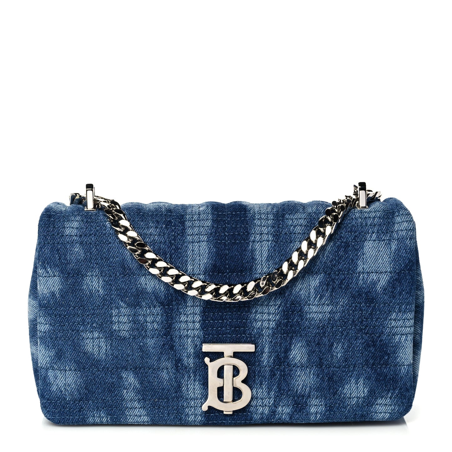 Denim Quilted Small Lola Bag Blue