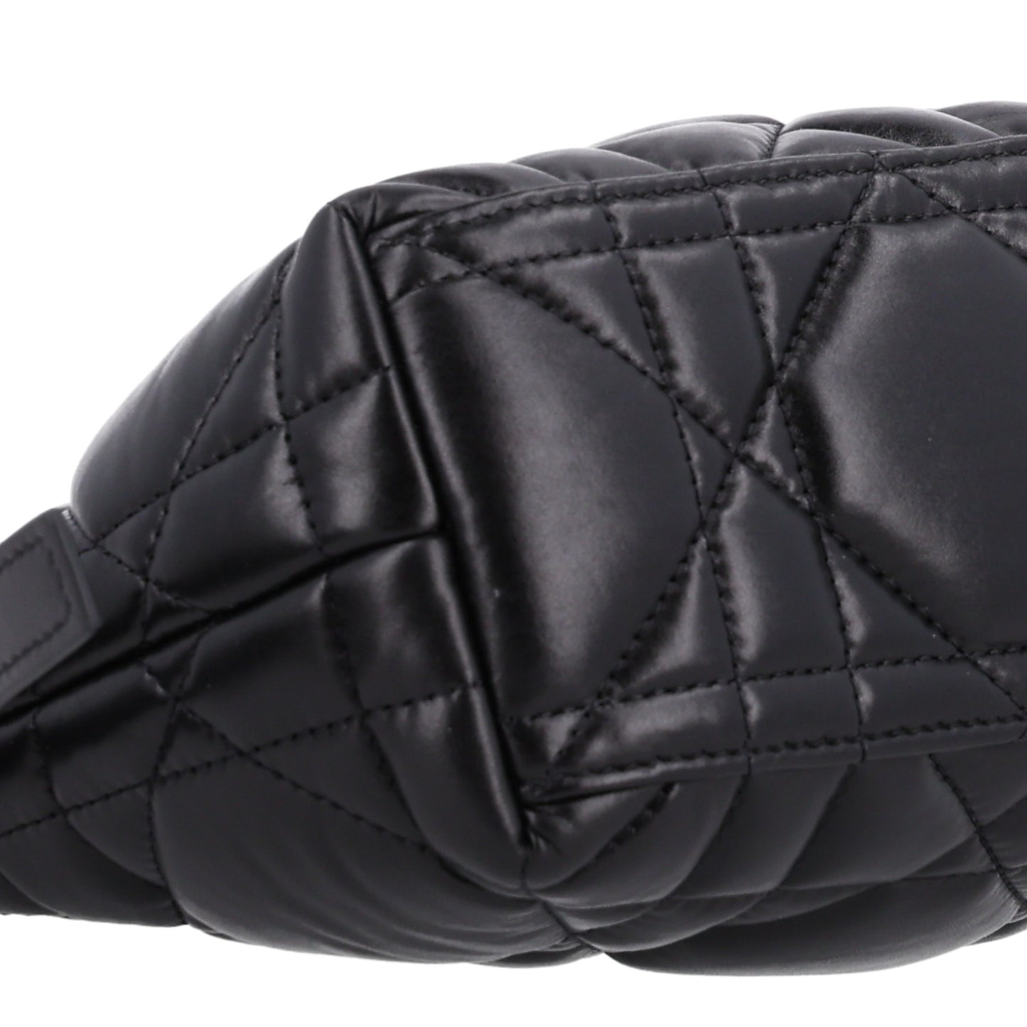 Calfskin Macrocannage Small Diortravel Nomad Pouch Black