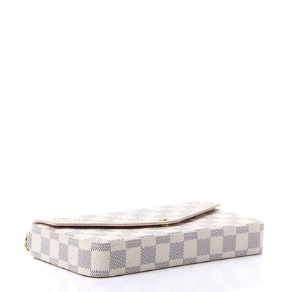 Louis Vuitton Damier Azur Pochette Felicie Chain Wallet Rose Ballerine 3 of 10