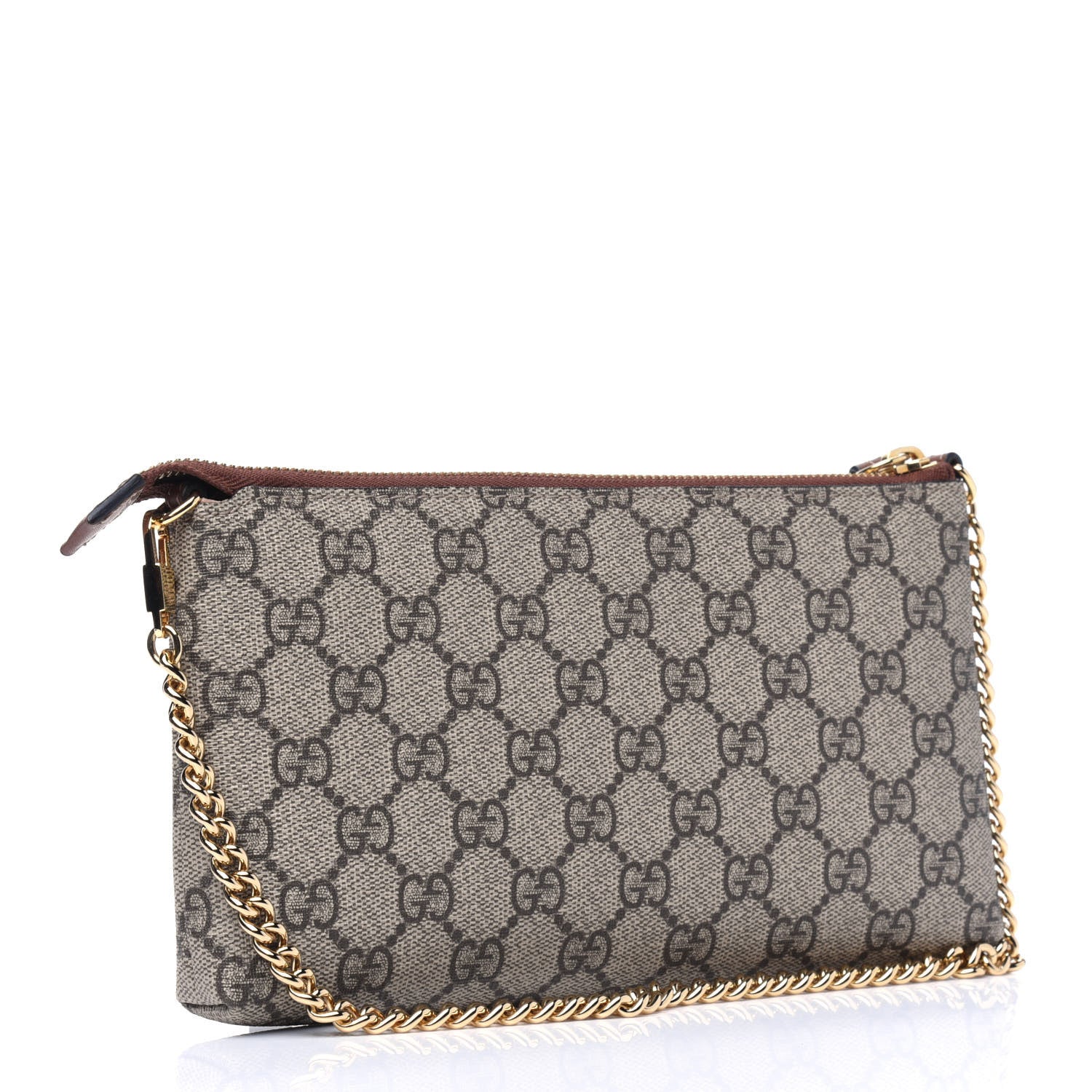Gucci GG Supreme Monogram Embroidered Flower Chain Wrist Wallet 2 of 3