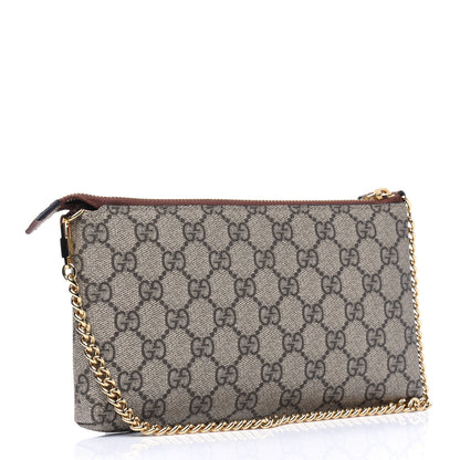 Gucci GG Supreme Monogram Embroidered Flower Chain Wrist Wallet 2 of 3