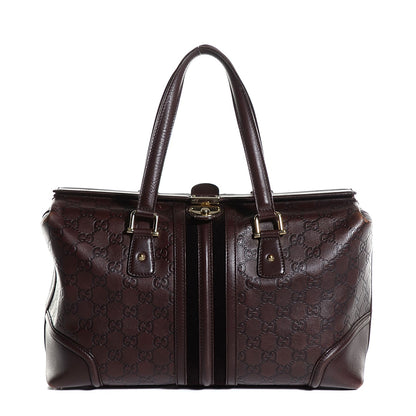 Gucci Guccissima Large Treasure Boston Dark Brown 1 of 7