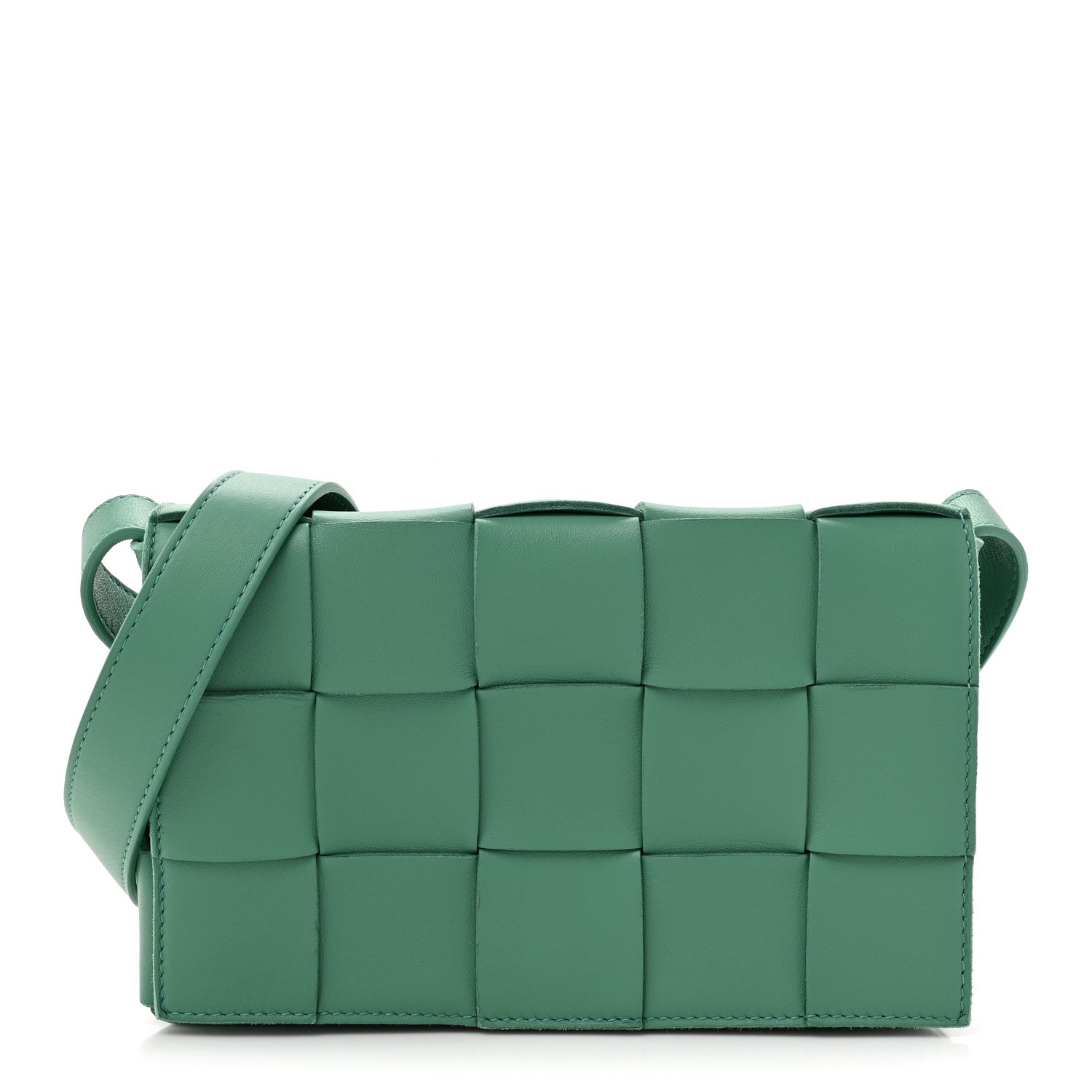 Bottega Veneta Lambskin Maxi Intrecciato Small Cassette Crossbody Bag Mermaid 1 of 16