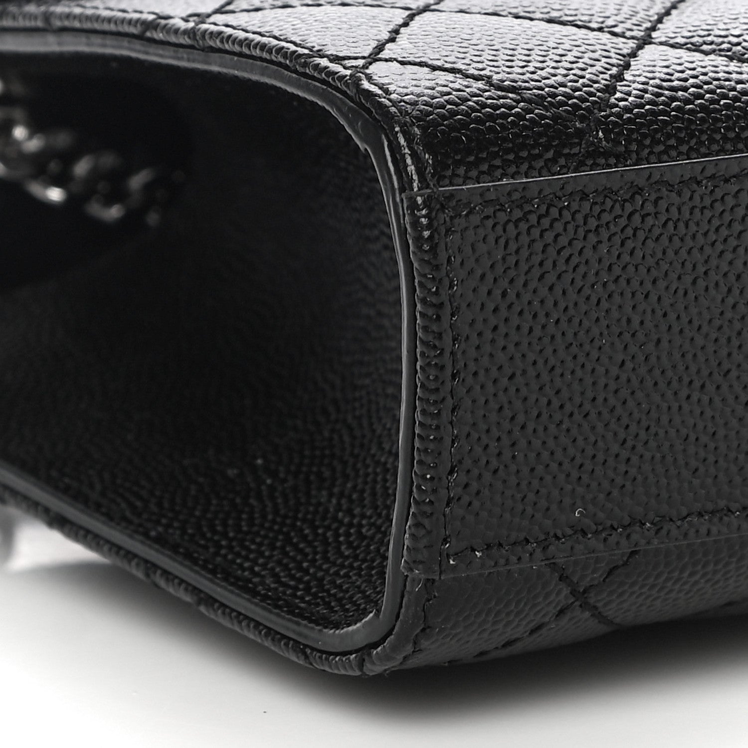 Saint Laurent Grain De Poudre Textured Mixed Matelasse Triquilt Small Monogram Satchel Black 8 of 9