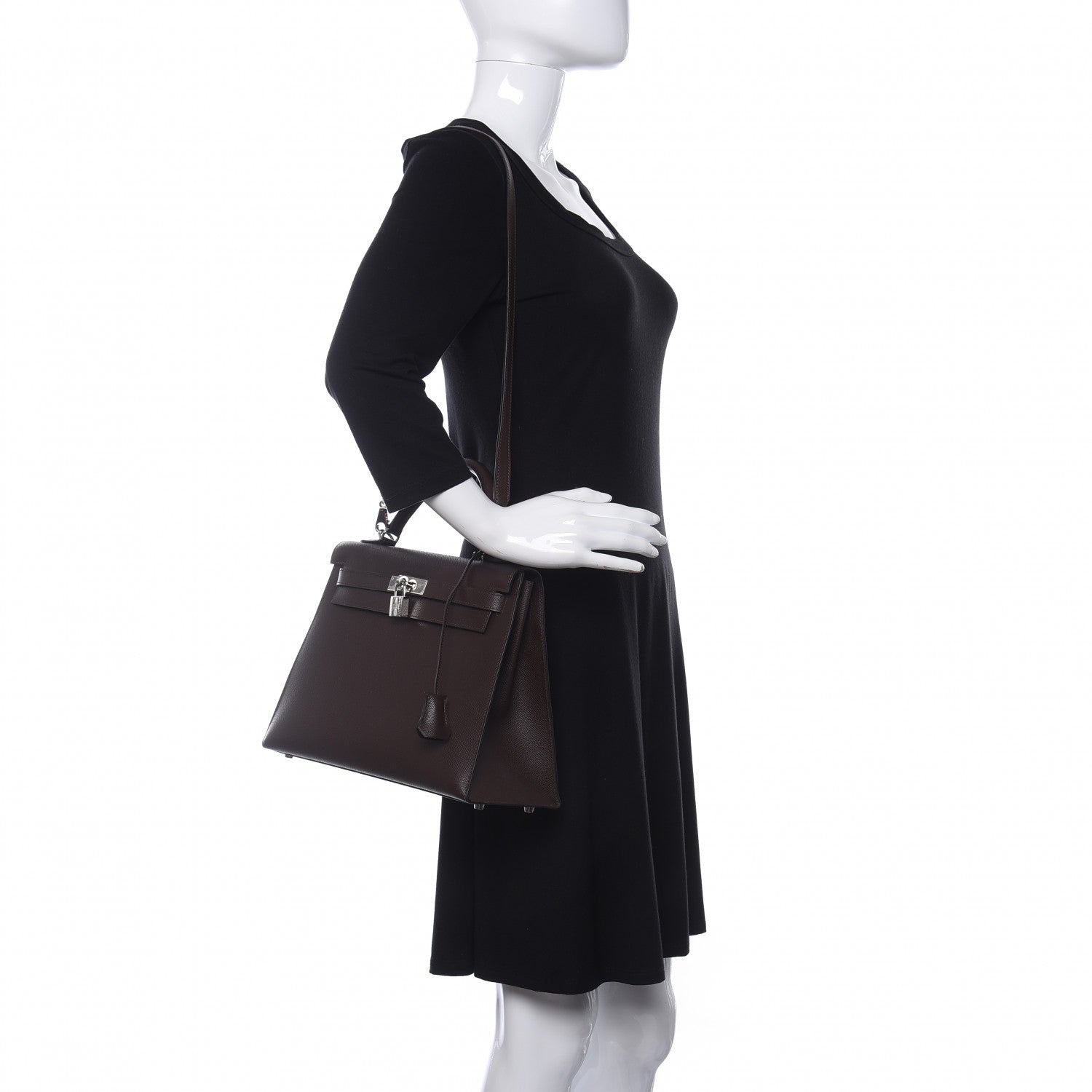 Hermes Epsom Kelly Sellier 32 Chocolate 2 of 10