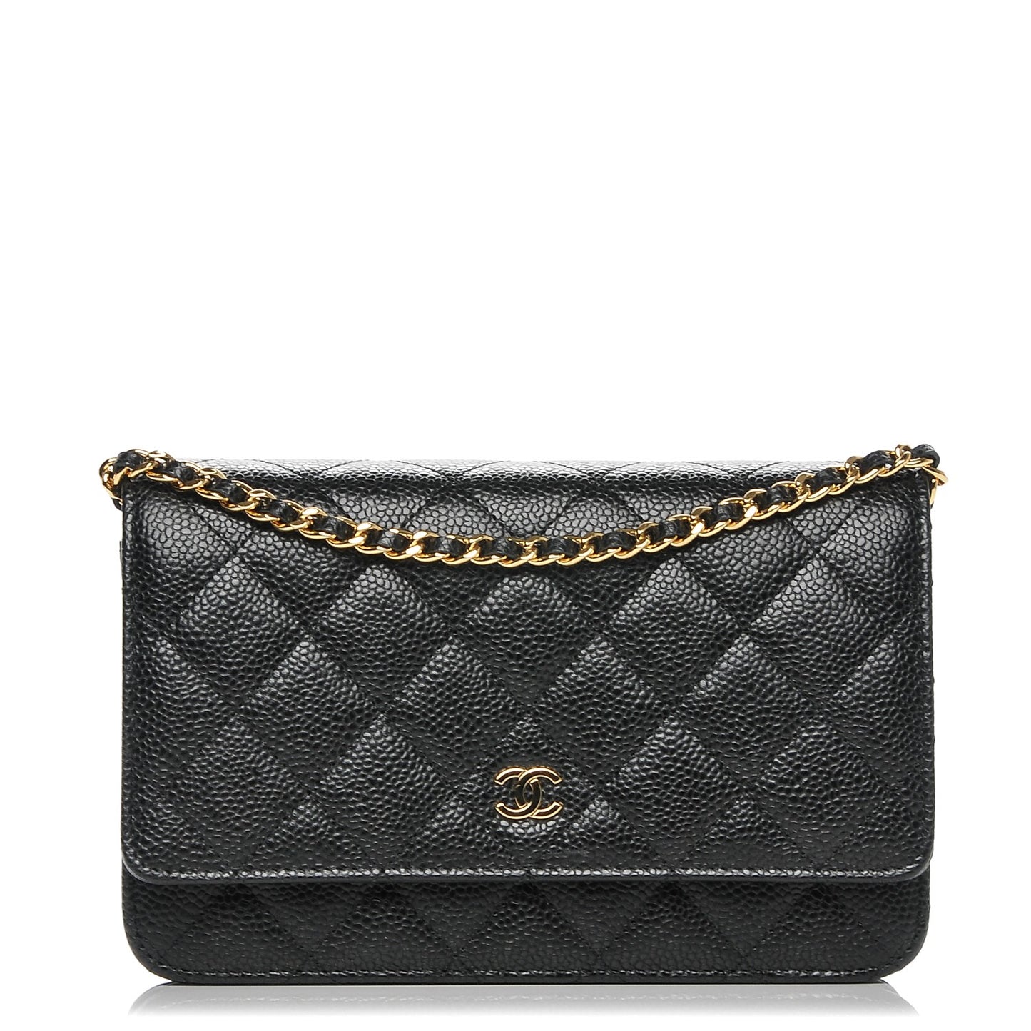 Caviar Quilted Wallet On Chain WOC Black
