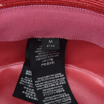 Gucci Straw Web Papier Wide Brim Hat M Green Red 7 of 9