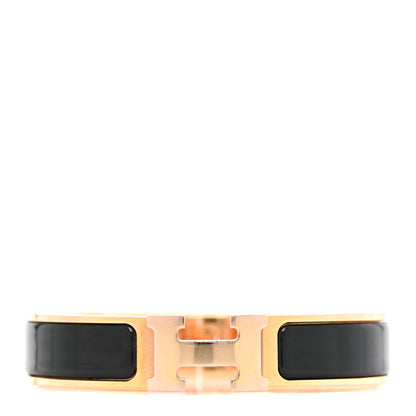 Hermes Enamel Narrow Clic Clac H Bracelet PM Black 1 of 8