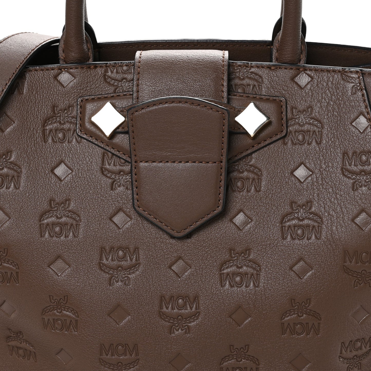 Calfskin Ottomar Monogram Medium Essential Tote Chestnut
