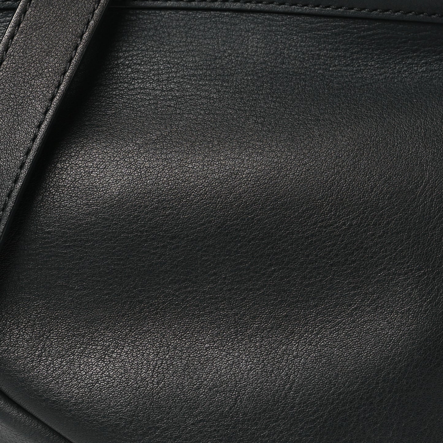 Grained Calfskin Small Slouchy Banana Bag Black
