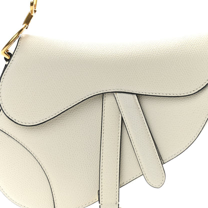 Christian Dior Grained Calfskin Mini Saddle Bag White 8 of 10