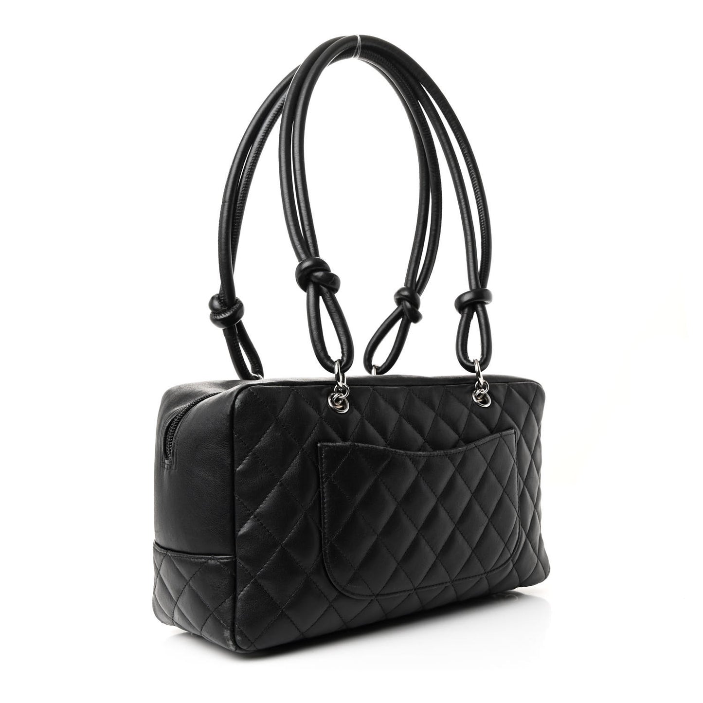 Calfskin Quilted Large Cambon Bowler Black