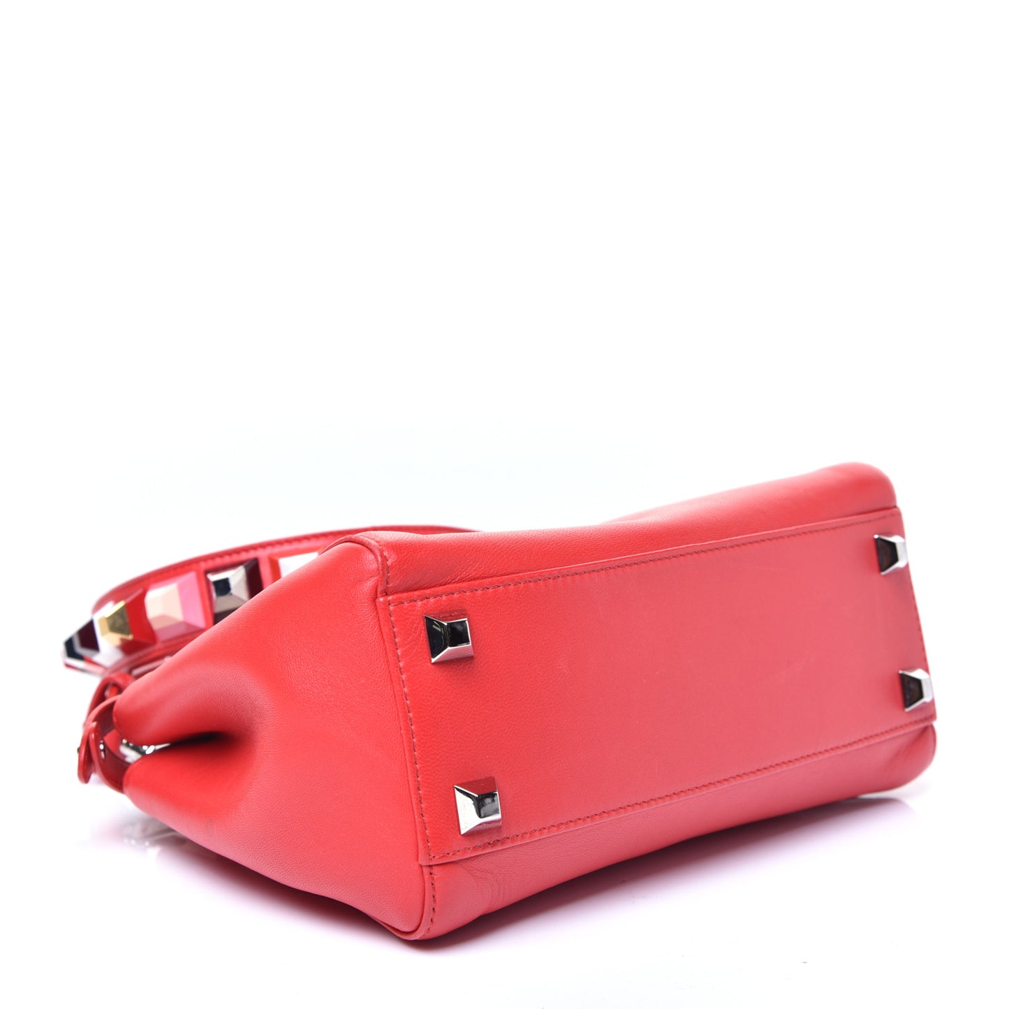 Nappa Studded Mini Peekaboo Iconic Satchel Fiamma Multicolor