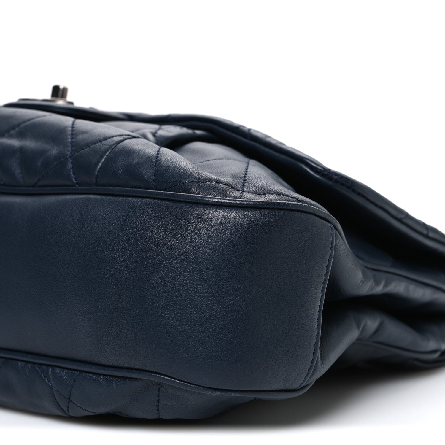 Chanel Calfskin Quilted Coco Pleats Flap Navy Blue 10 of 10