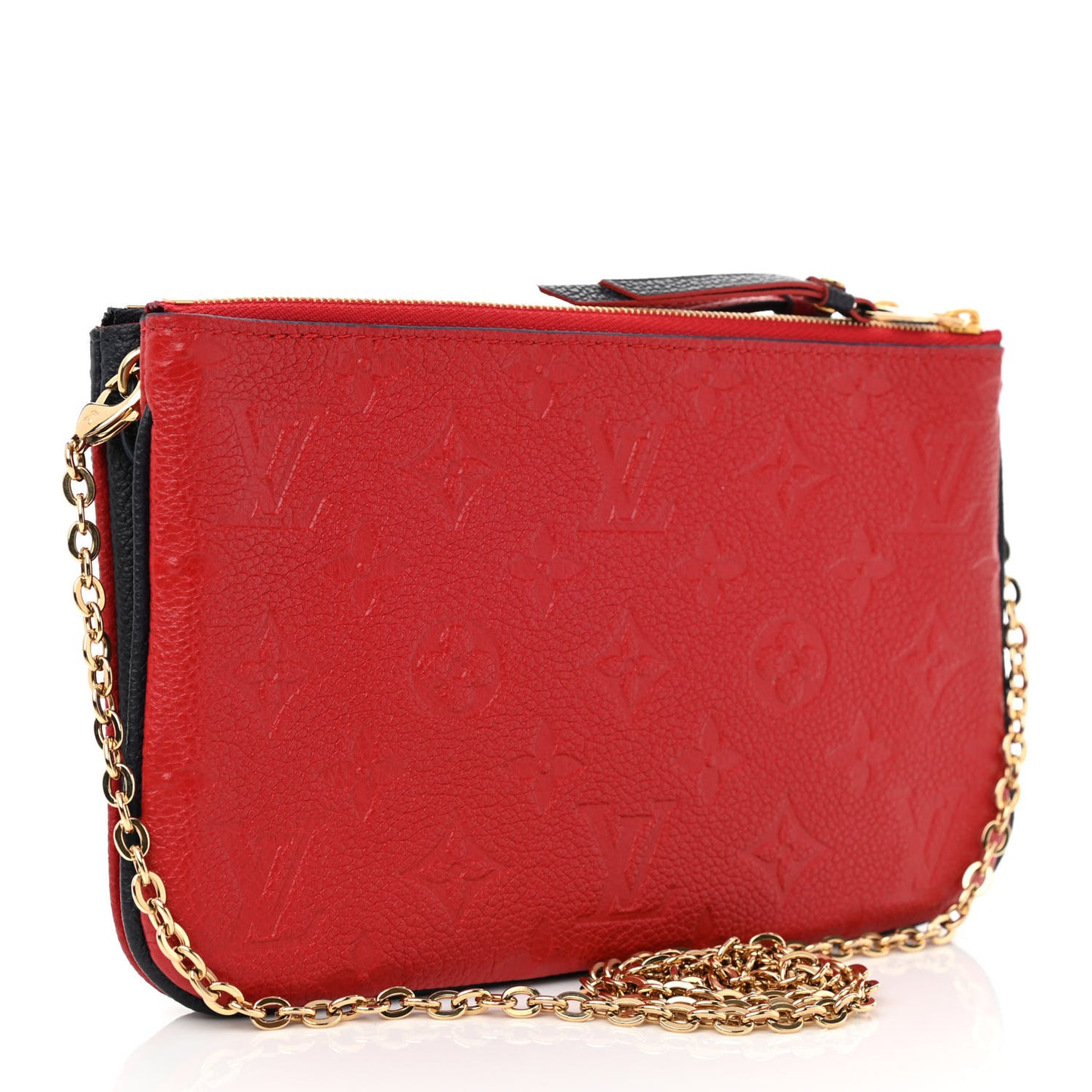 Empreinte Double Zip Pochette Marine Rouge