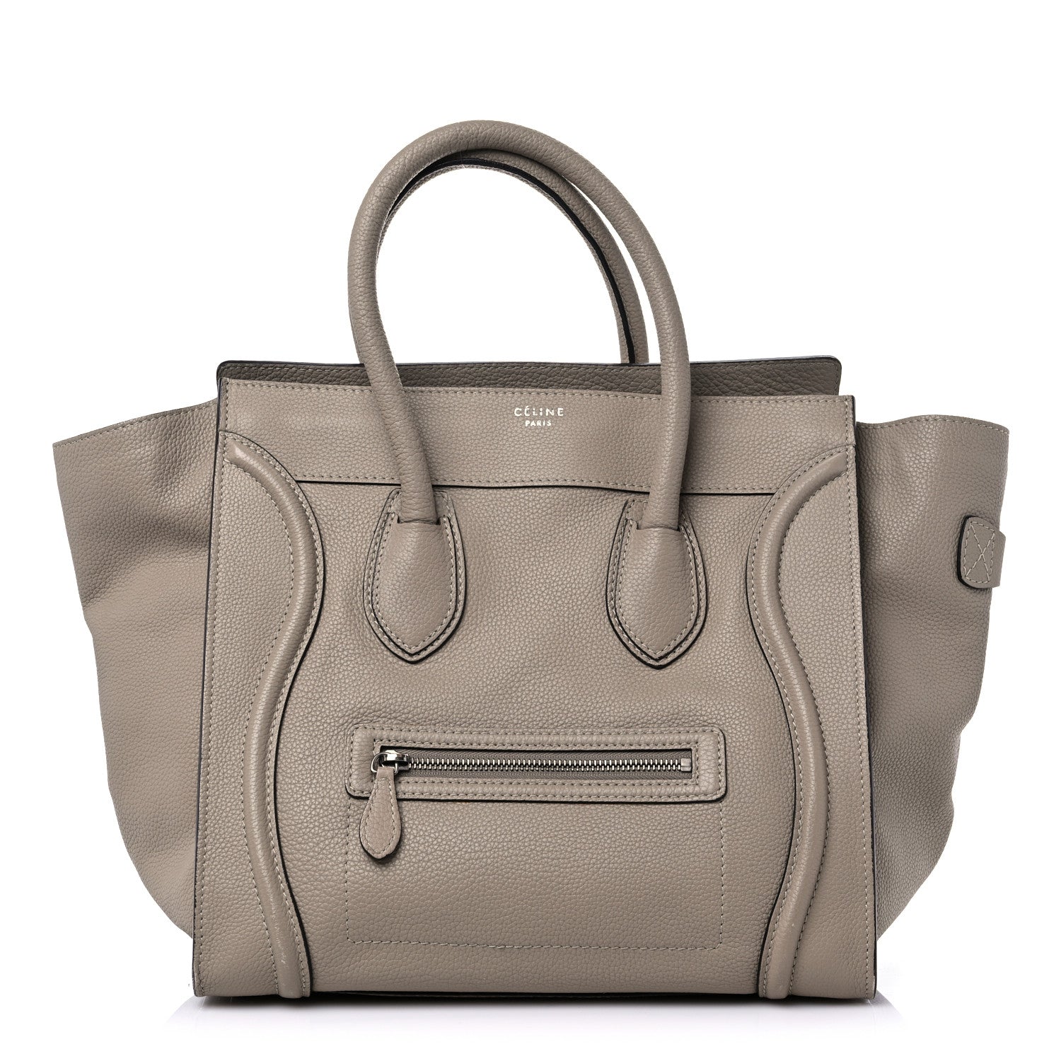 Celine Drummed Calfskin Mini Luggage Souris 1 of 7