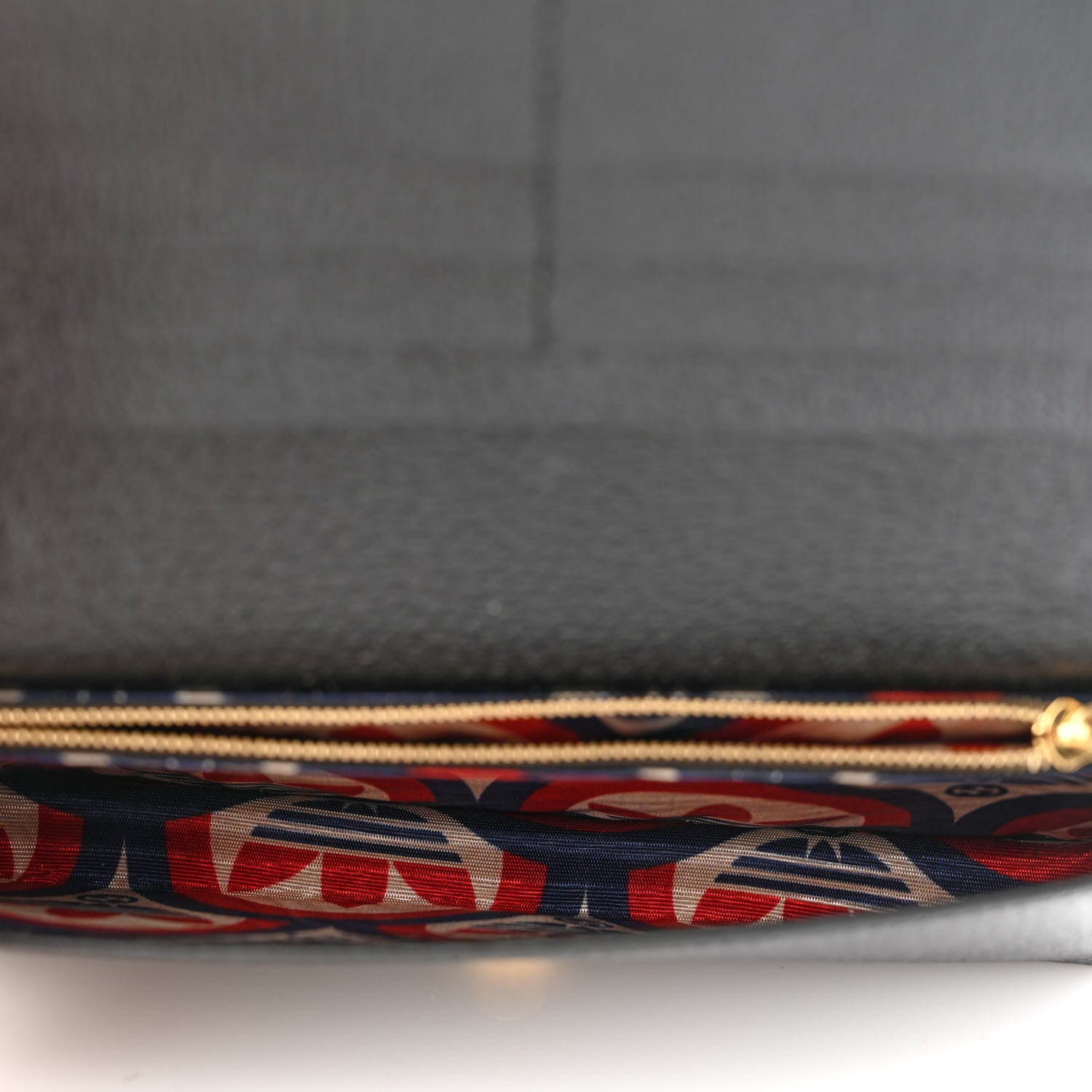 Gucci X ADIDAS Textured Dollar Calfskin Trefoil Embossed Wallet On Chain Off White Black 5 of 11