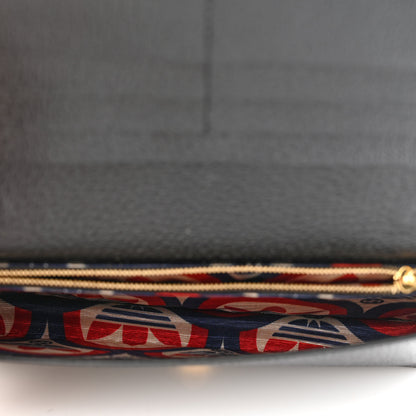 Gucci X ADIDAS Textured Dollar Calfskin Trefoil Embossed Wallet On Chain Off White Black 5 of 11
