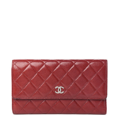 Chanel Caviar Quilted Large Flap Wallet Red 1 of 15