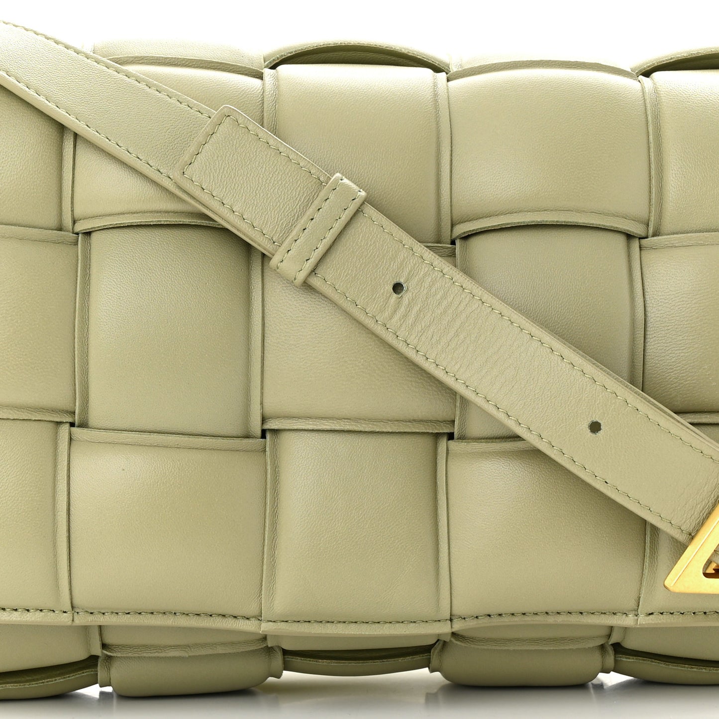 Nappa Maxi Intreccio Padded Cassette Crossbody Bag Travertine