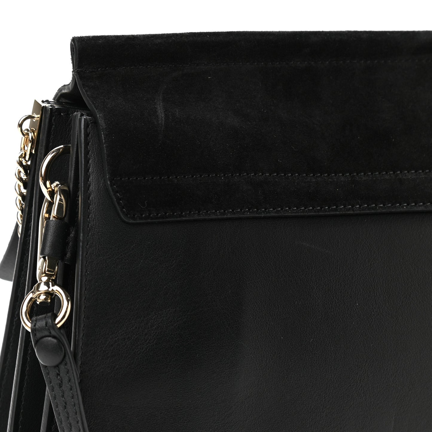 Suede Calfskin Medium Faye Shoulder Bag Black
