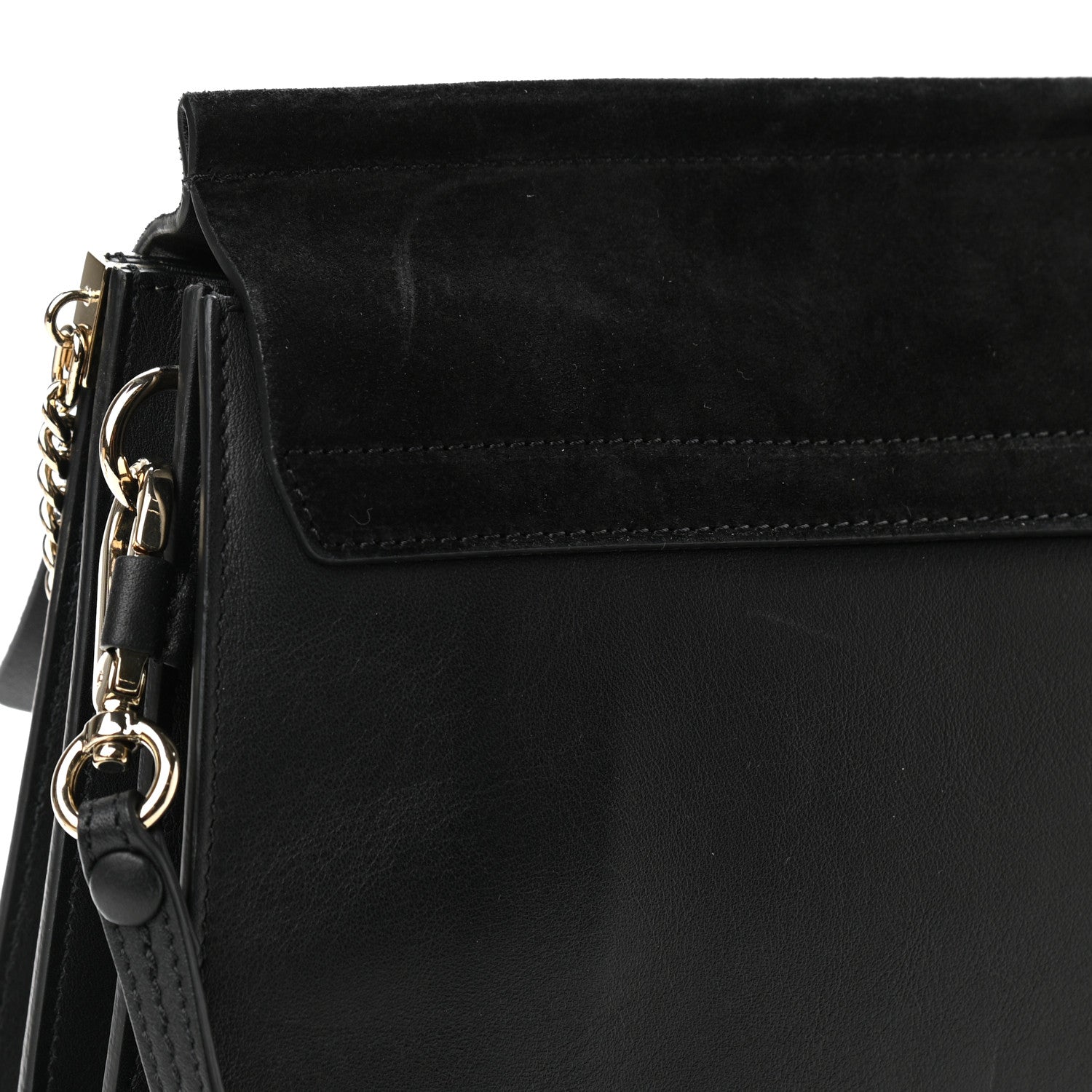 Chloe Suede Calfskin Medium Faye Shoulder Bag Black 11 of 12