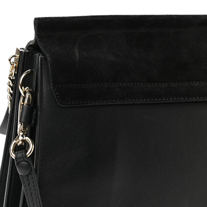 Chloe Suede Calfskin Medium Faye Shoulder Bag Black 11 of 12