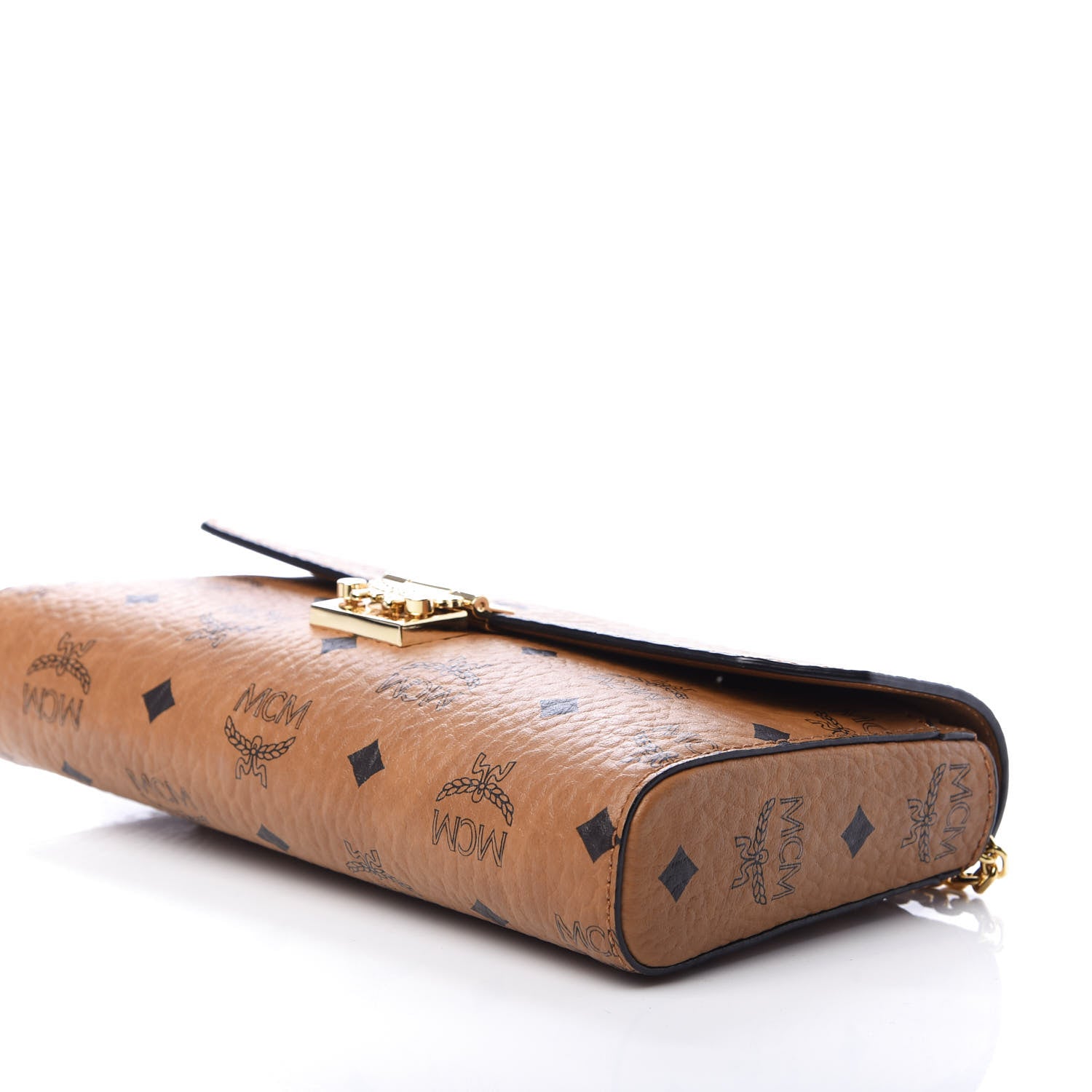 MCM Visetos Small Millie Crossbody Bag Cognac 7 of 9