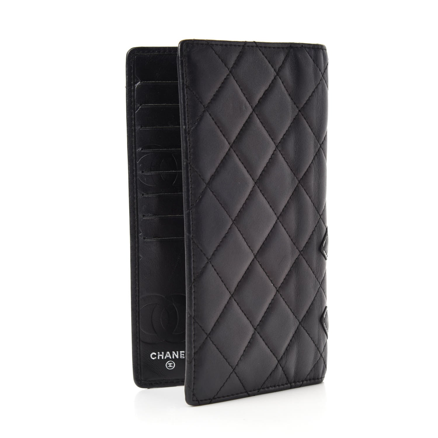 Chanel Calfskin Quilted Cambon Yen Wallet Black 3 of 8