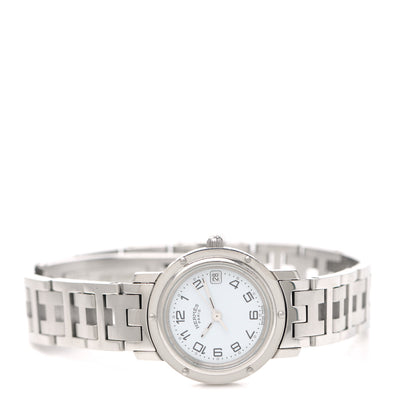 Hermes Stainless Steel 24mm Clipper Quartz Watch White 3 of 4