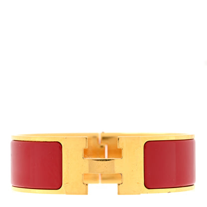 Hermes Enamel Wide Clic Clac H Bracelet PM Red 1 of 3